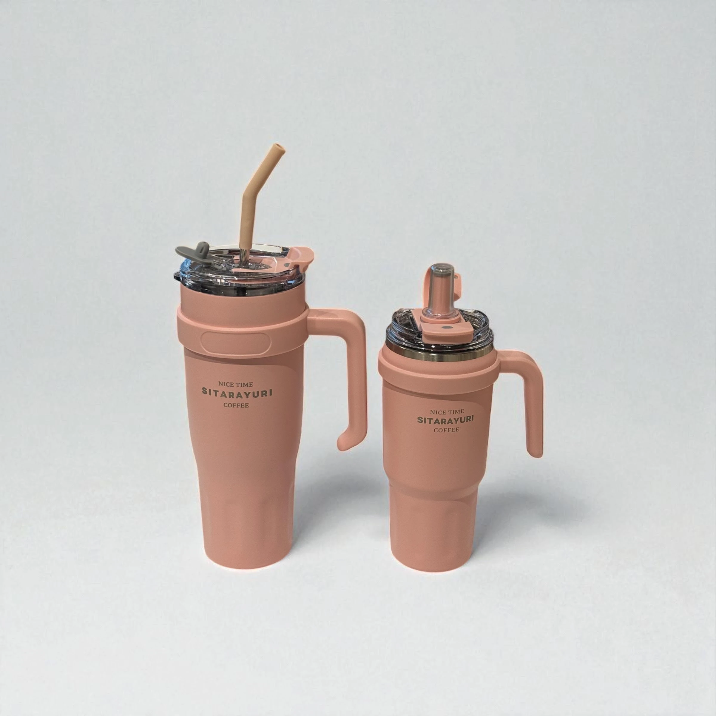 Anne-Kız Termos Seti – Pudra Pembe