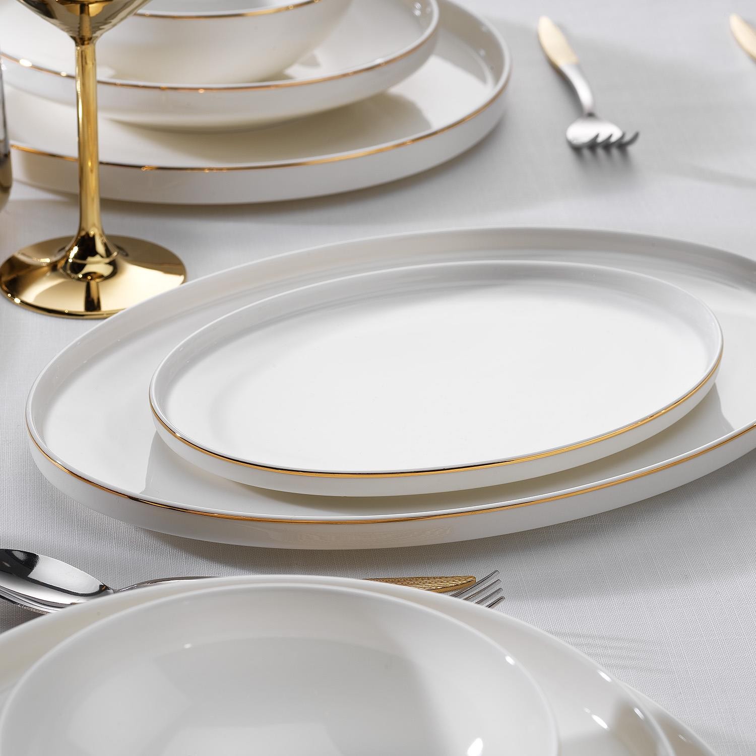  Adel Gold Yemek Takımı 56 Parça-Gold