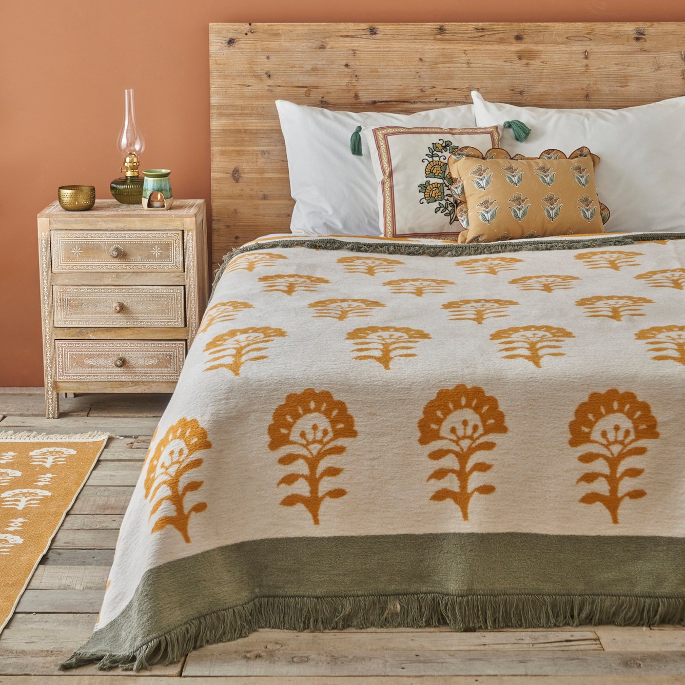 Indian Tek Kişilik Pamuklu Battaniye (150x200 cm)