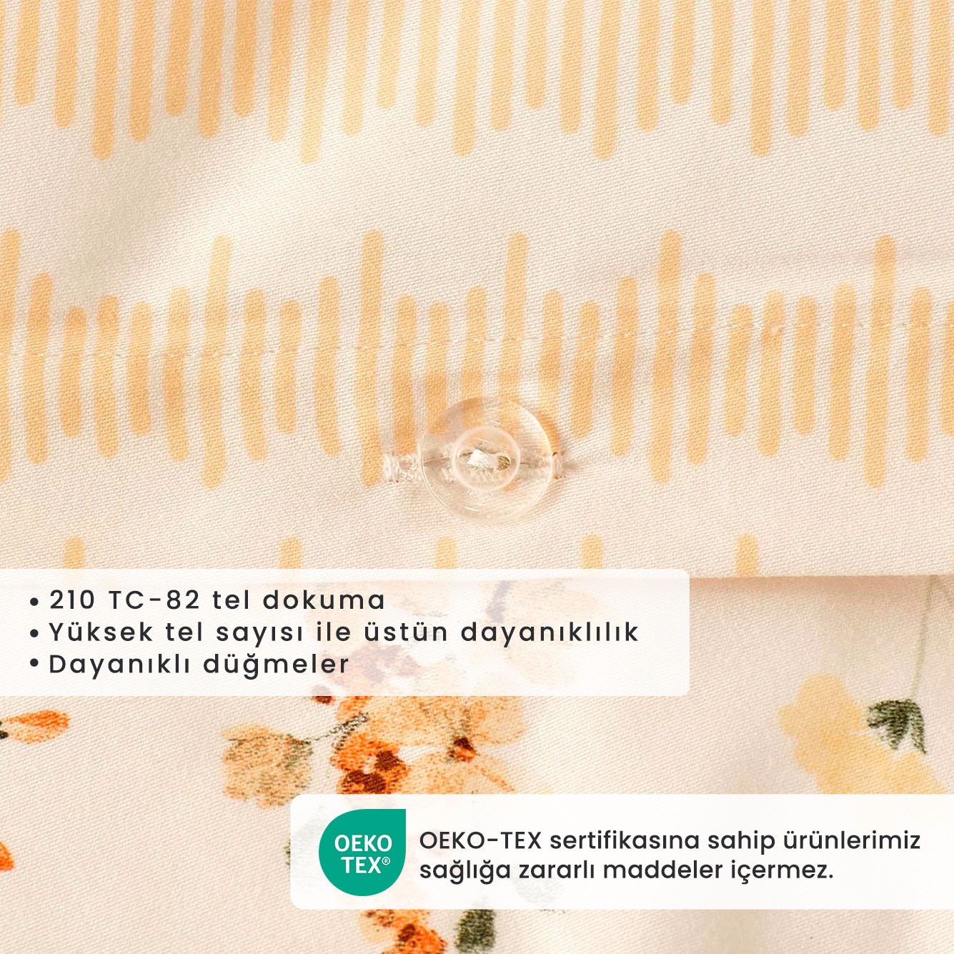 %100 Pamuk Saten Leora Tek Kişilik Nevresim Seti Somon (160x220 cm)