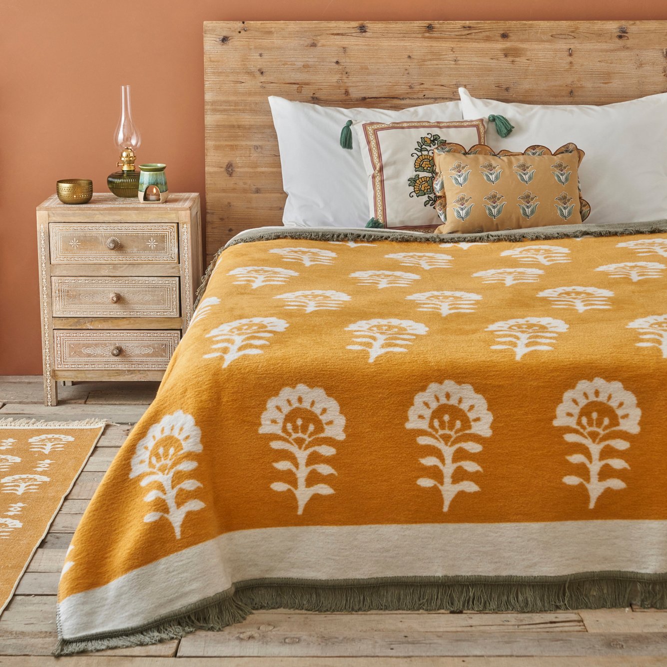 Indian Tek Kişilik Pamuklu Battaniye (150x200 cm)