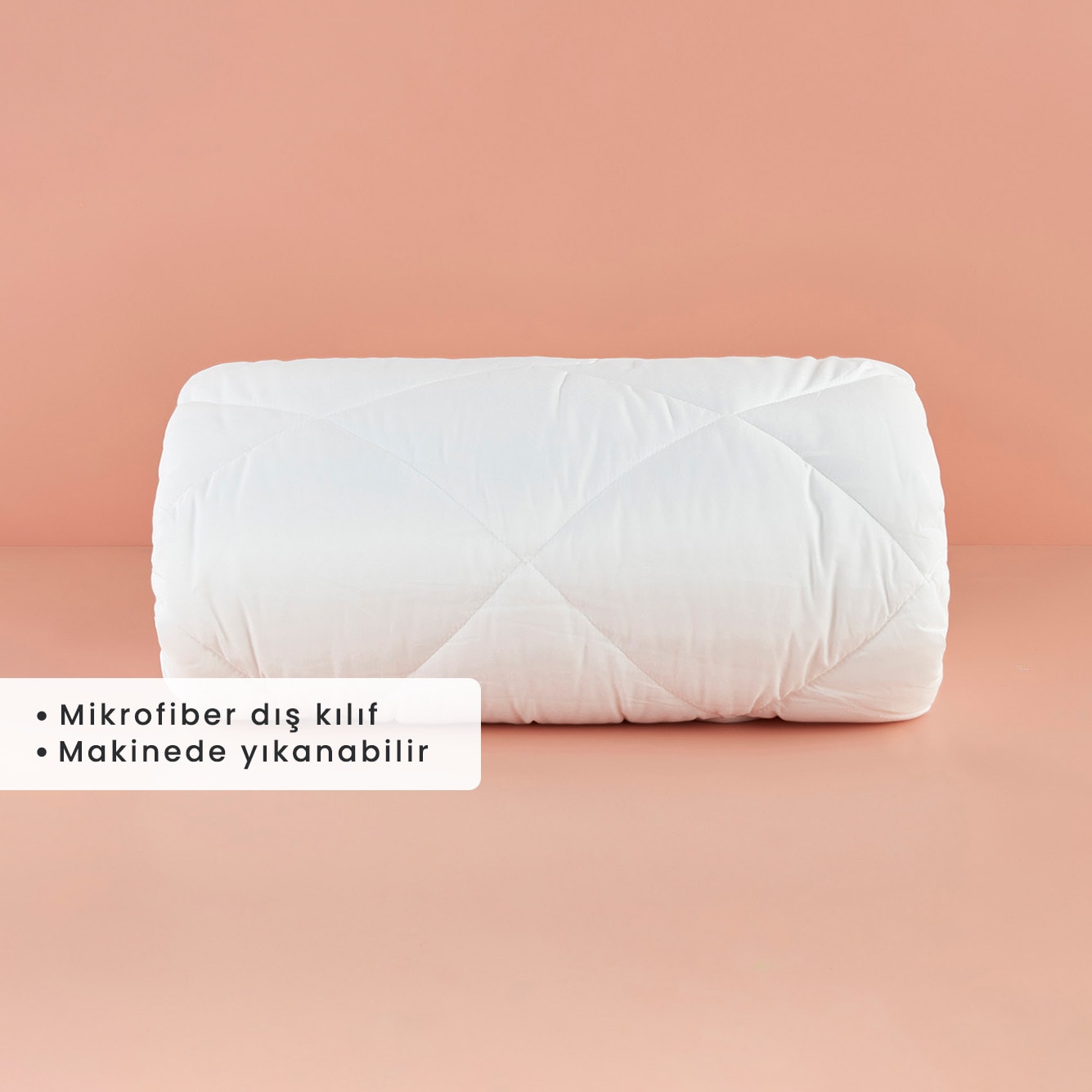 %100 Microfiber Bella Tek Kişilik Yorgan Beyaz (155x215 cm)