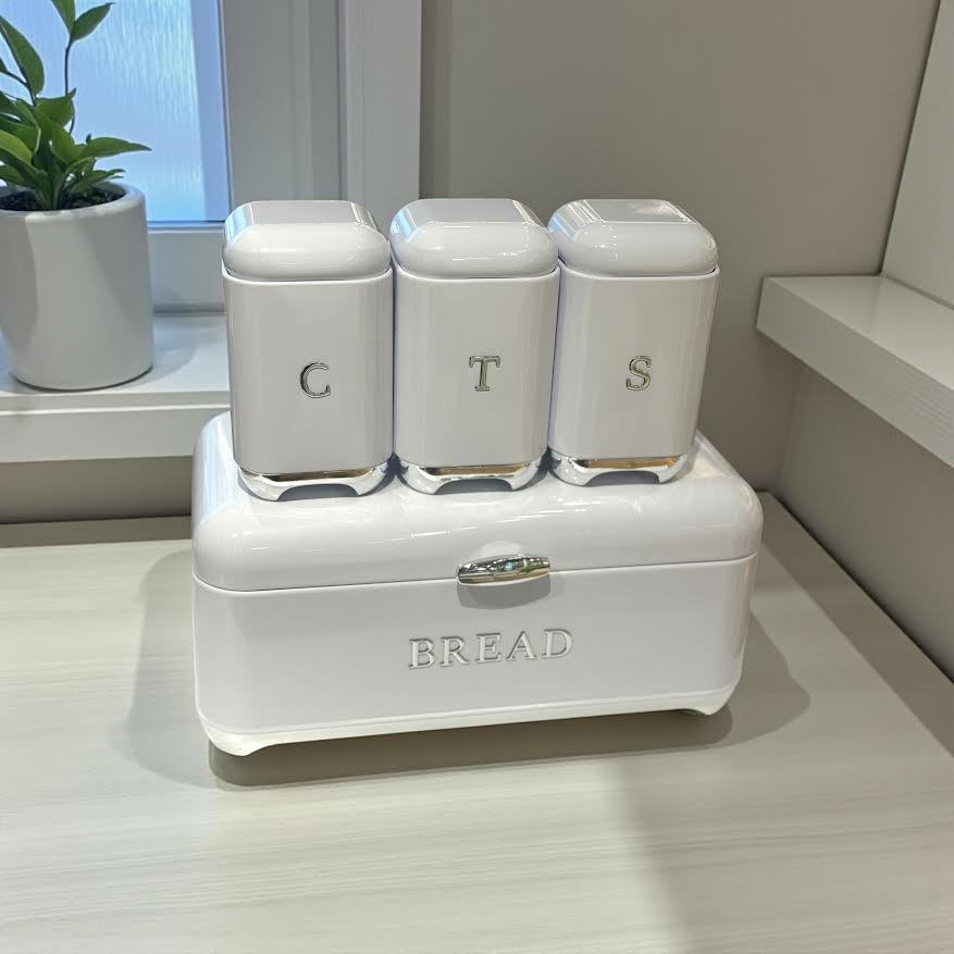 Ekmek Saklama Kutusu + 3’lü Saklama Kabı Seti - Beyaz