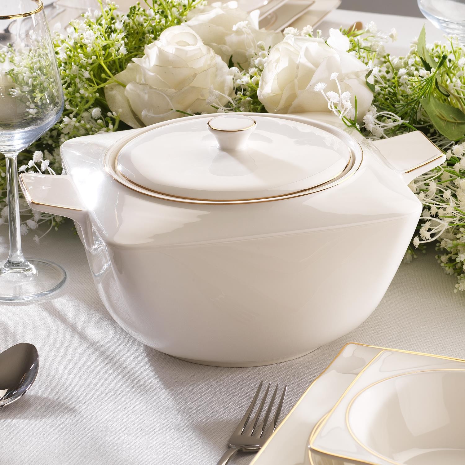 Glamor Pure Yemek Takımı 60 Parça-Gold