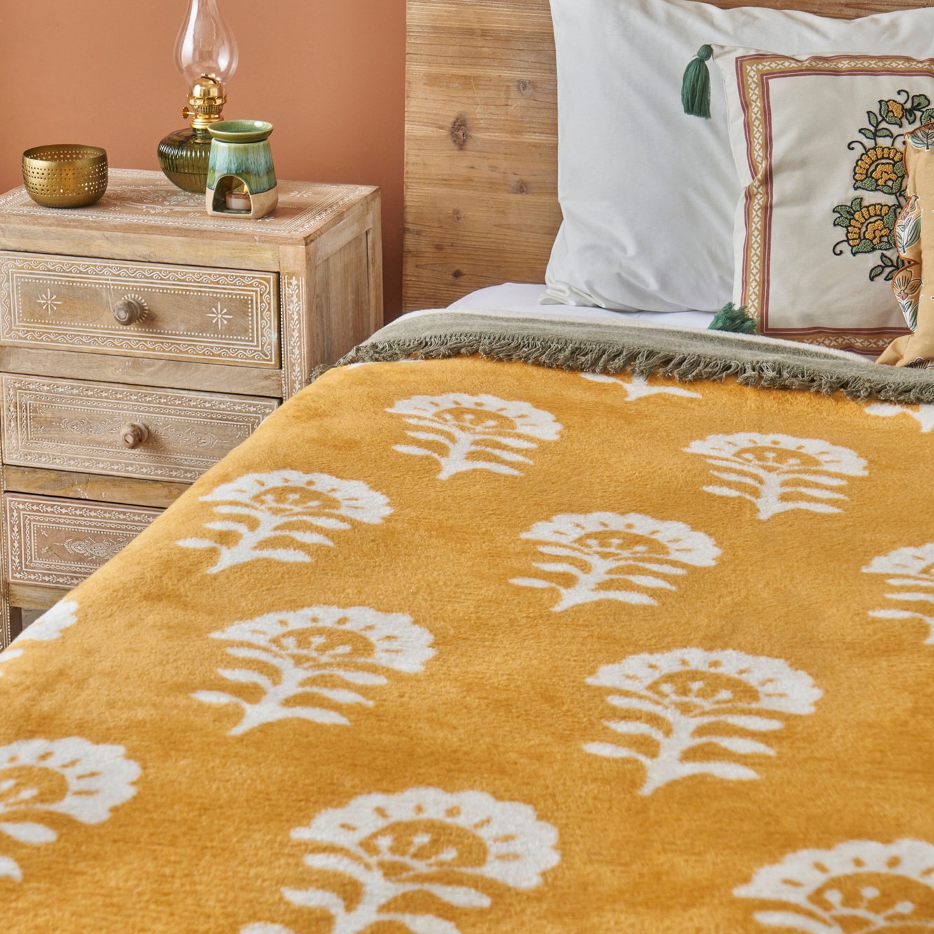 Indian Tek Kişilik Pamuklu Battaniye (150x200 cm)