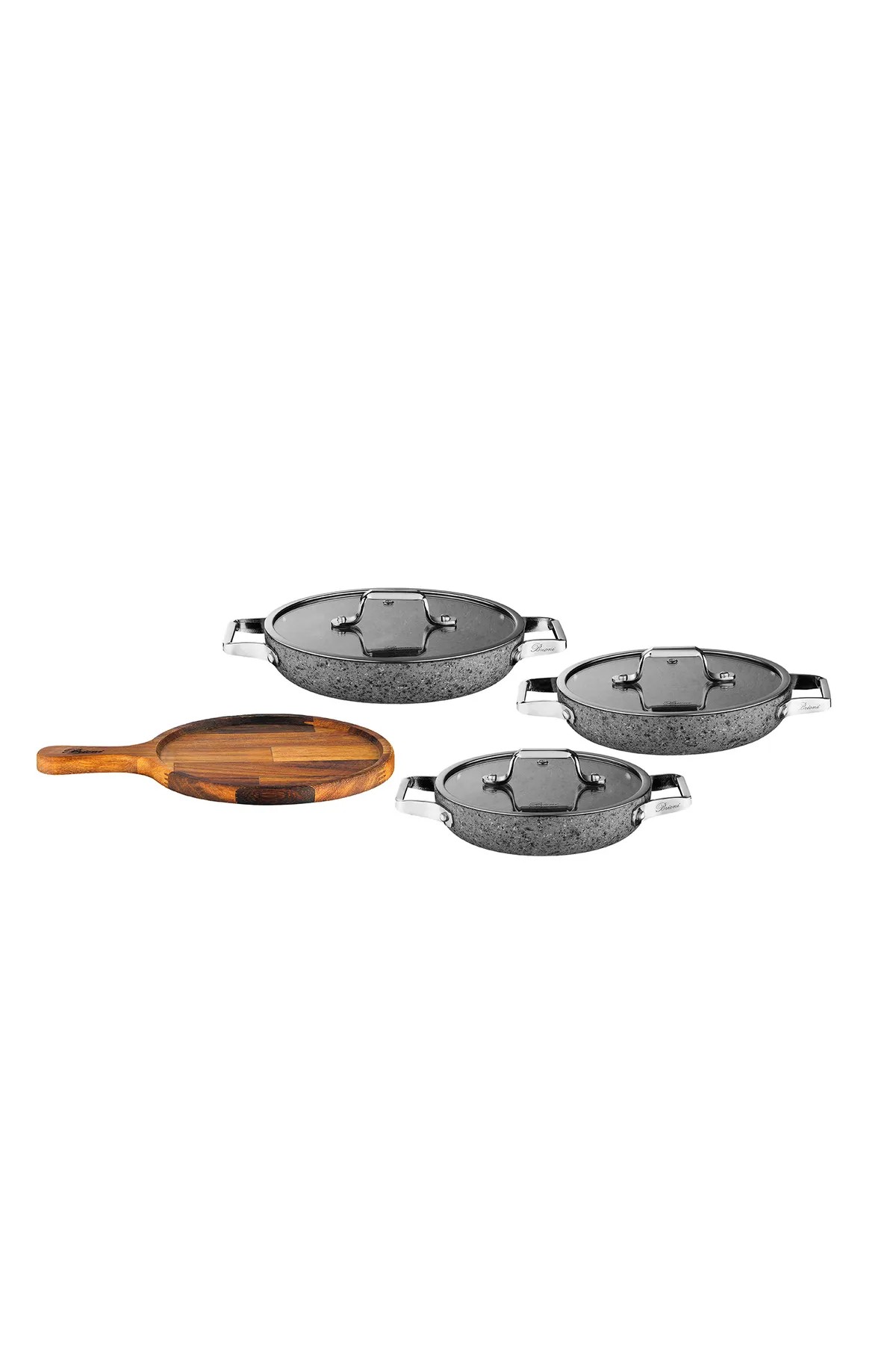 Stone-H 7 Parça Çizilmez Yanmaz Yapışmaz 18cm 20cm 22cm 3'lü Sahan Omlet Seti