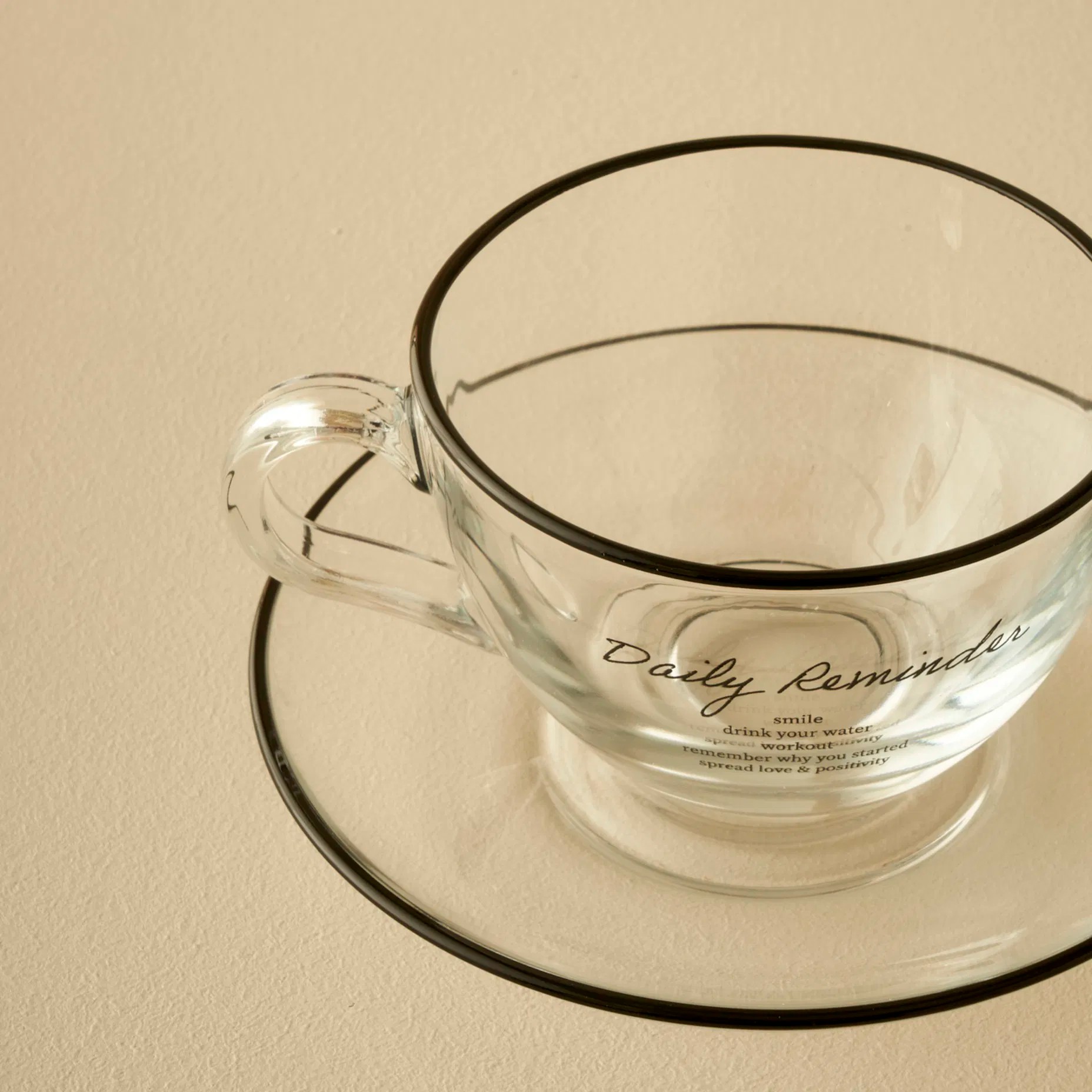 Daily Reminder 2'li Çay Fincan Seti Siyah (240 cc)
