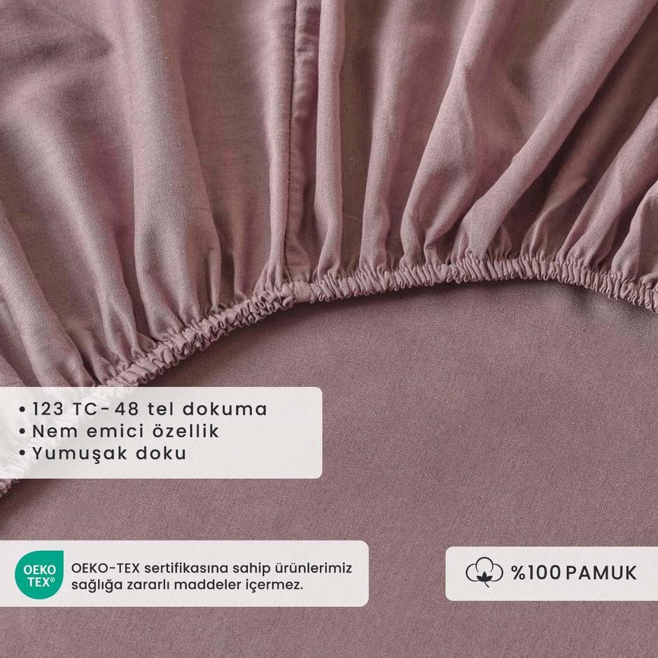 %100 Pamuk Ranforce Tek Kişilik Lastikli Çarşaf Antrasit (100x200 cm)
