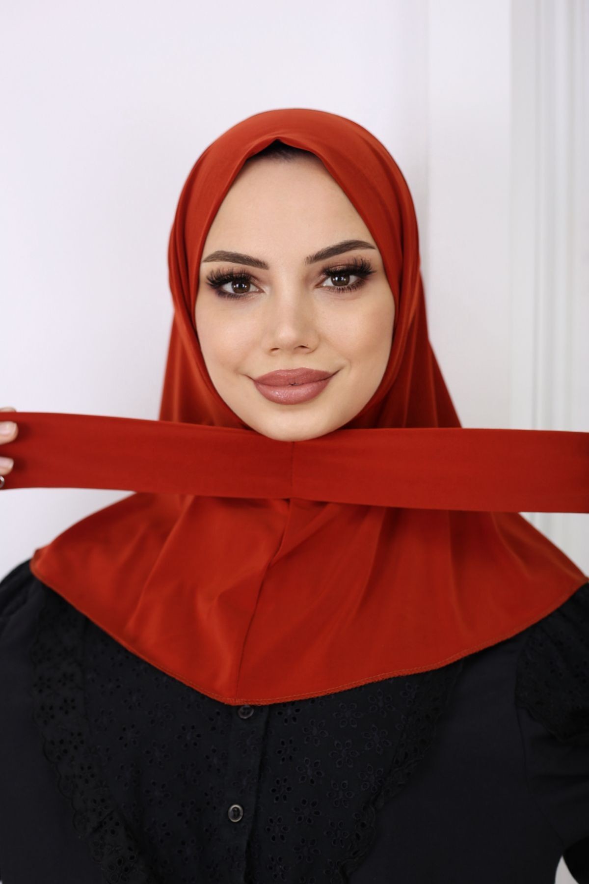 Çıtçıtlı Hazır Pratik Hijab Günlük Ve Havuz Bone Tesettür Kadın Şal Eşarp - 14