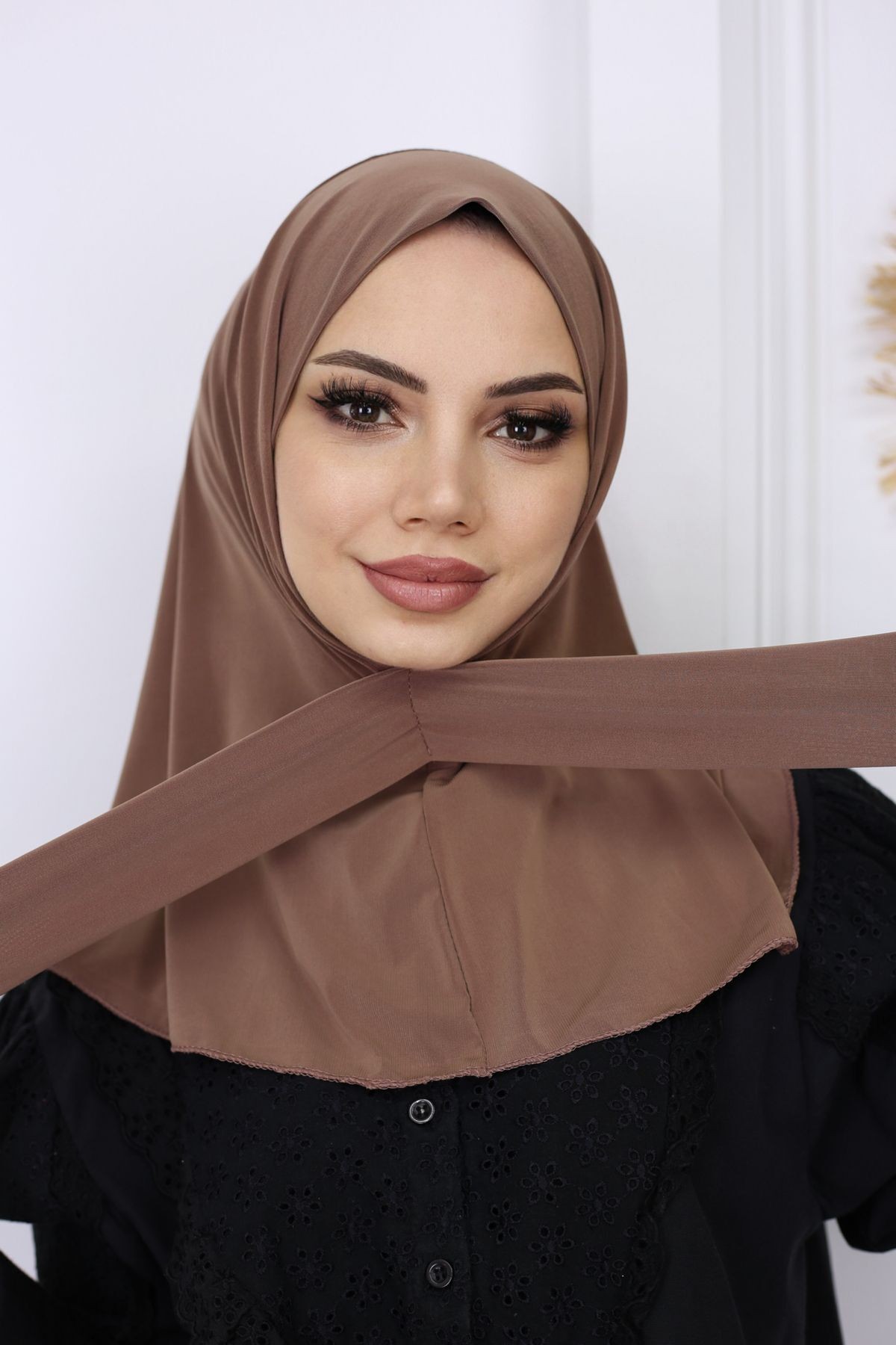 Çıtçıtlı Hazır Pratik Hijab Günlük Ve Havuz Bone Tesettür Kadın Şal Eşarp - 9