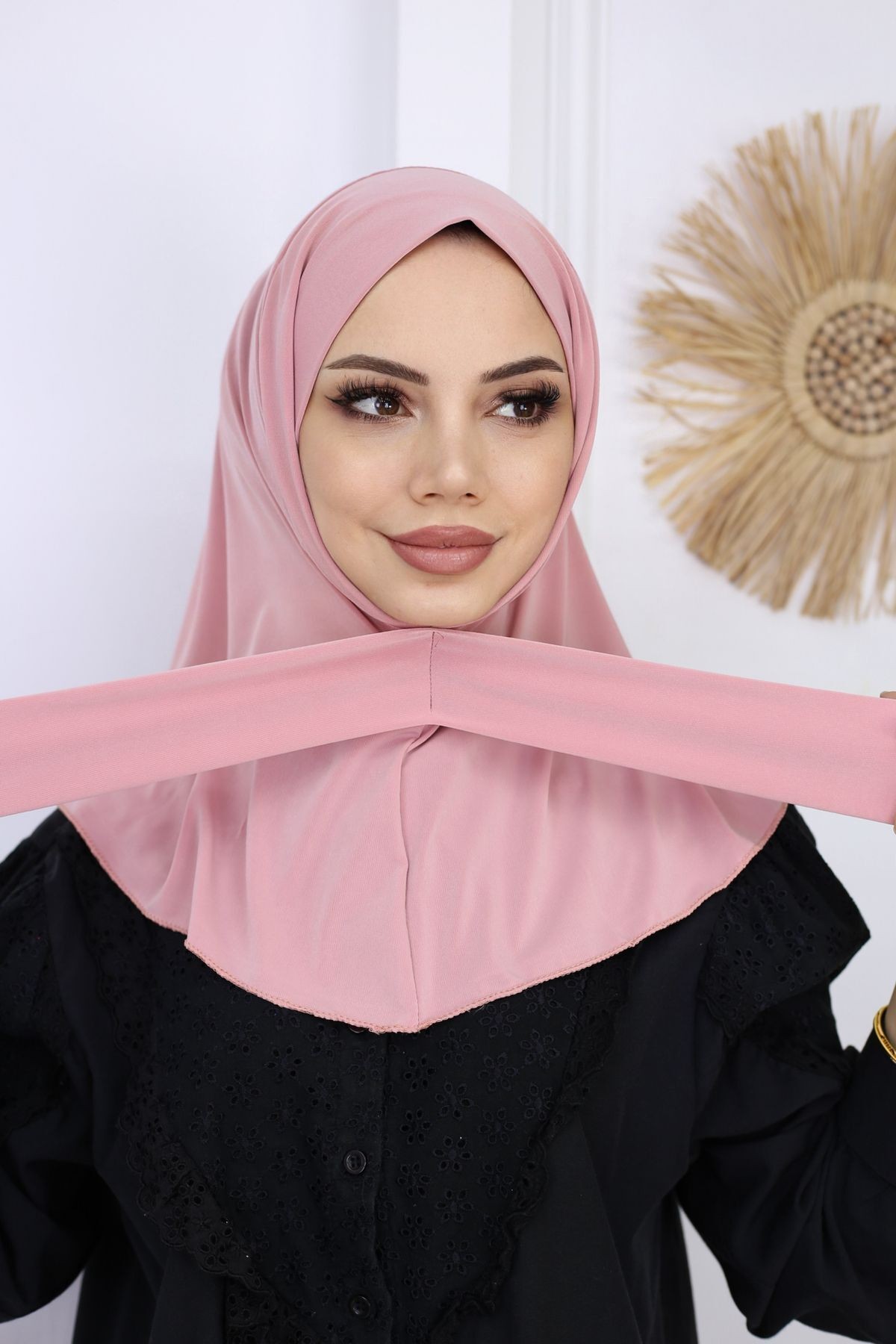 Çıtçıtlı Hazır Pratik Hijab Günlük Ve Havuz Bone Tesettür Kadın Şal Eşarp - 23