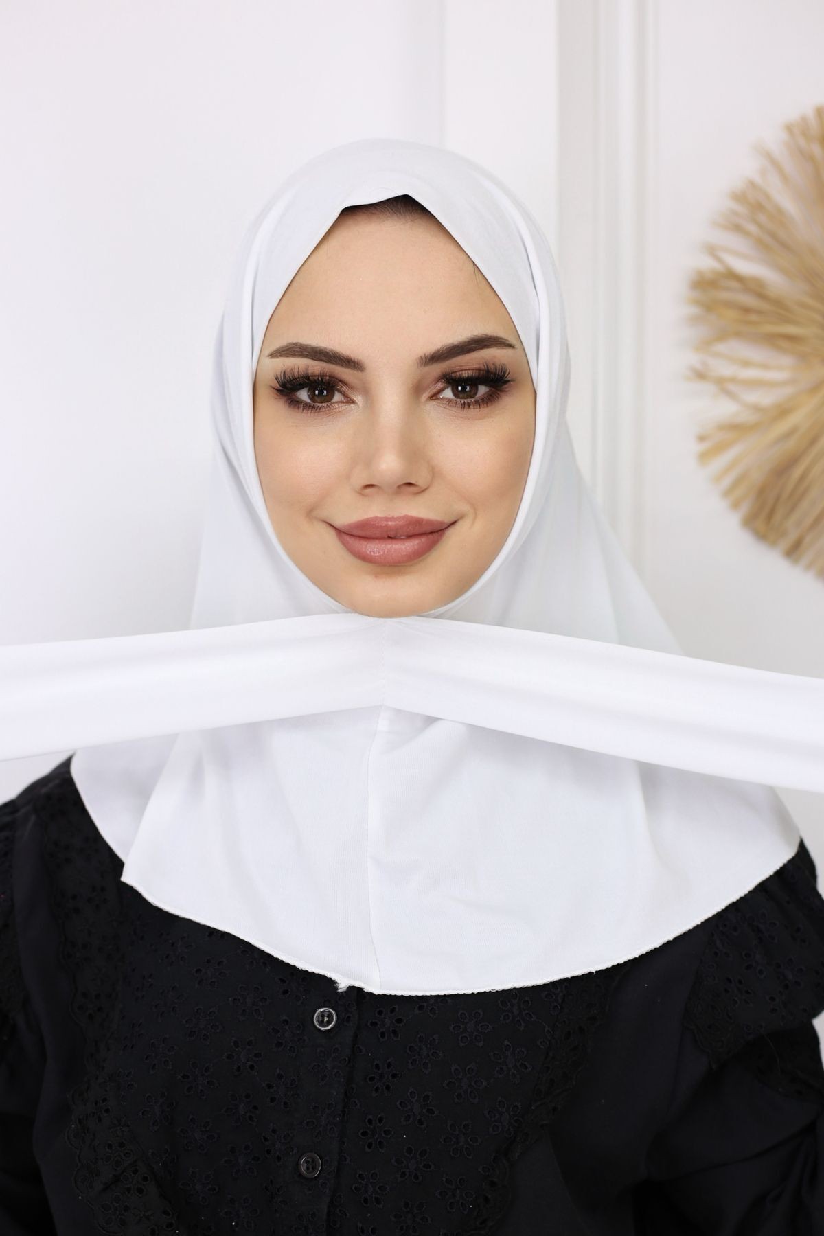 Çıtçıtlı Hazır Pratik Hijab Günlük Ve Havuz Bone Tesettür Kadın Şal Eşarp - 10