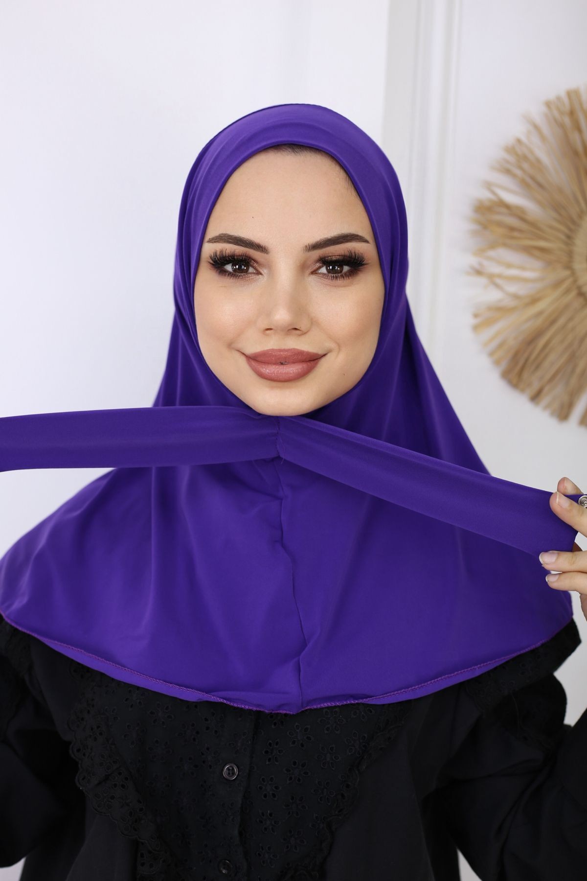 Çıtçıtlı Hazır Pratik Hijab Günlük Ve Havuz Bone Tesettür Kadın Şal Eşarp - 5