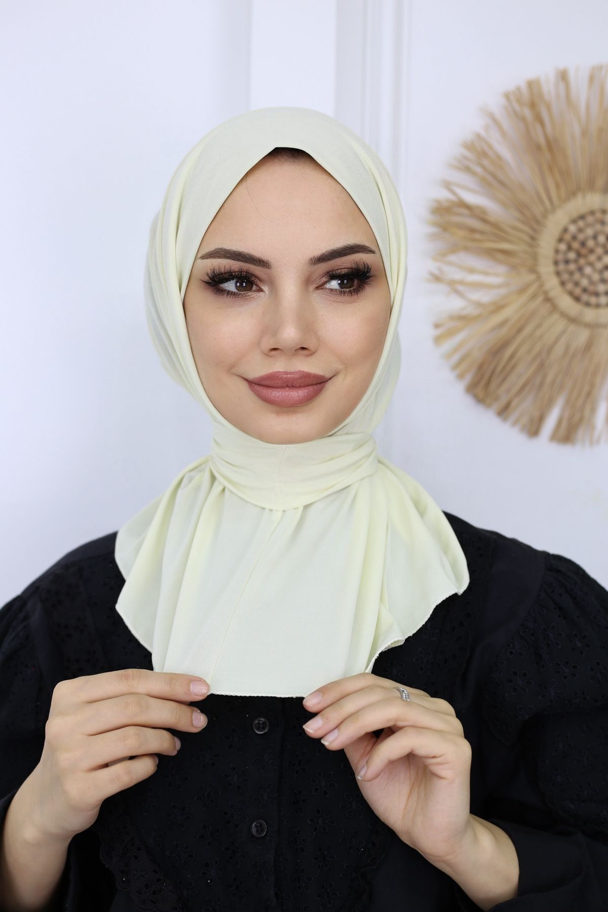 Çıtçıtlı Hazır Pratik Hijab Günlük Ve Havuz Bone Tesettür Kadın Şal Eşarp - 12