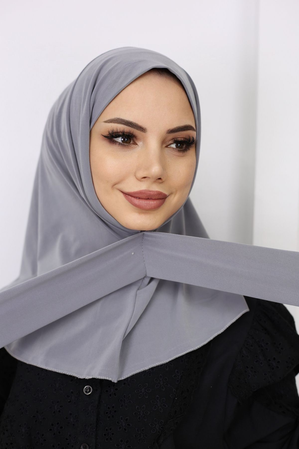 Çıtçıtlı Hazır Pratik Hijab Günlük Ve Havuz Bone Tesettür Kadın Şal Eşarp - 19