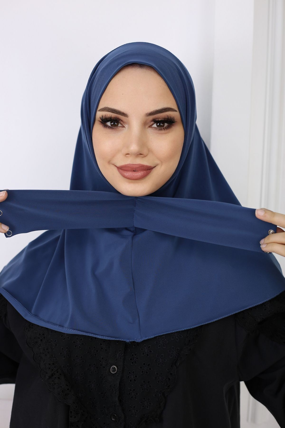 Çıtçıtlı Hazır Pratik Hijab Günlük Ve Havuz Bone Tesettür Kadın Şal Eşarp - 4