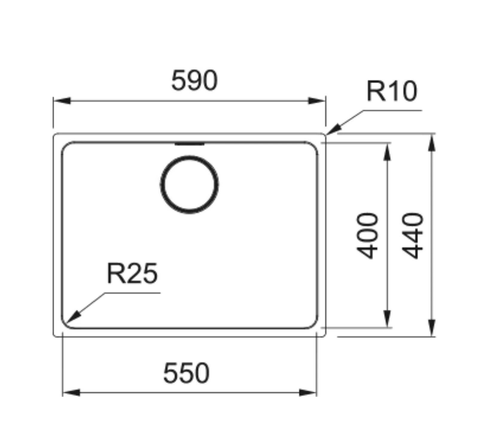 122.0654.858-Franke Mythos MYX 110-55 Çelik Eviye