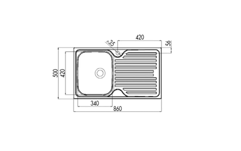 40109051-Teka PRINCESS 50 1B 1D Sol Çelik Eviye