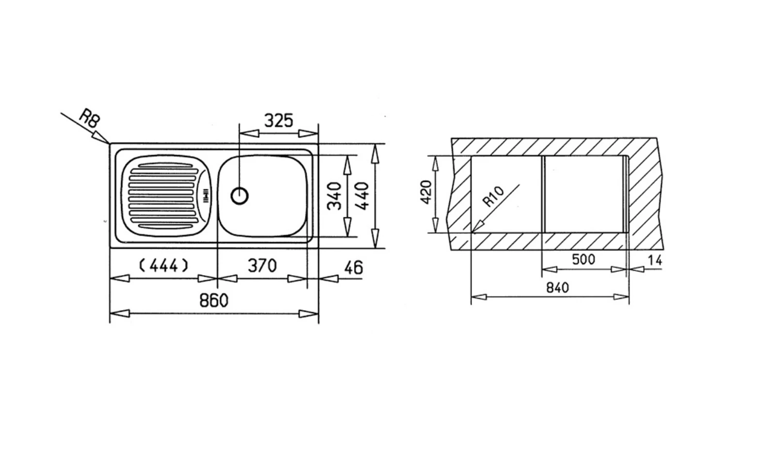 40109725-Teka INFANT OB 1B 1D Mikroketen Sağ Çelik Eviye