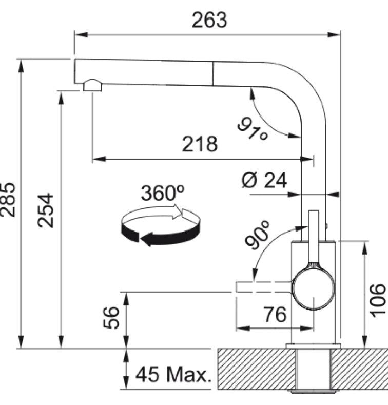 115.0712.420-Franke Lina L Spiralli Krom Armatür