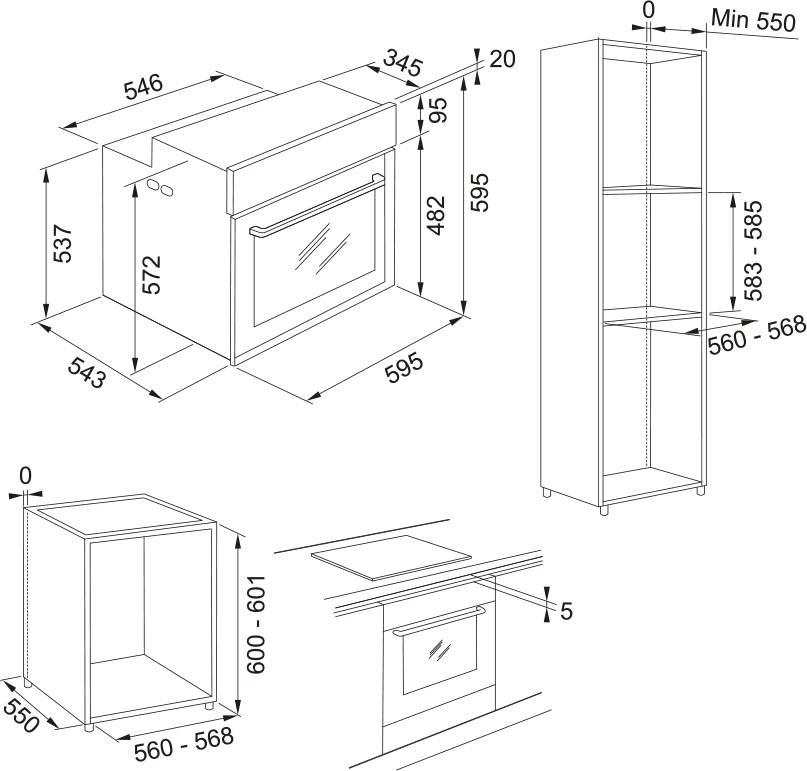 Franke Mythos Steam Black 3'Lü Ankastre Set