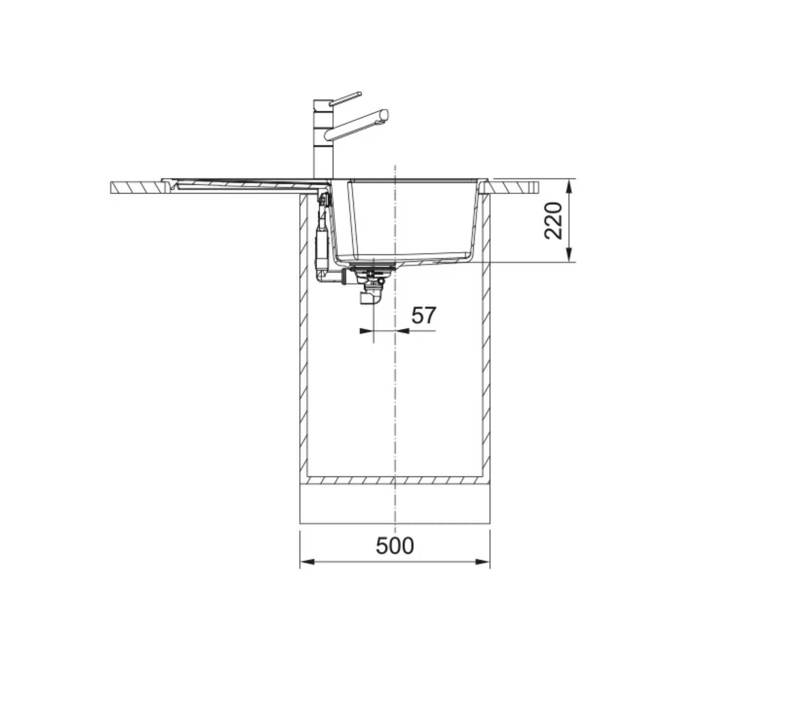 114.0688.484-Franke Urban Ubg 611-86 Avena Granit Eviye