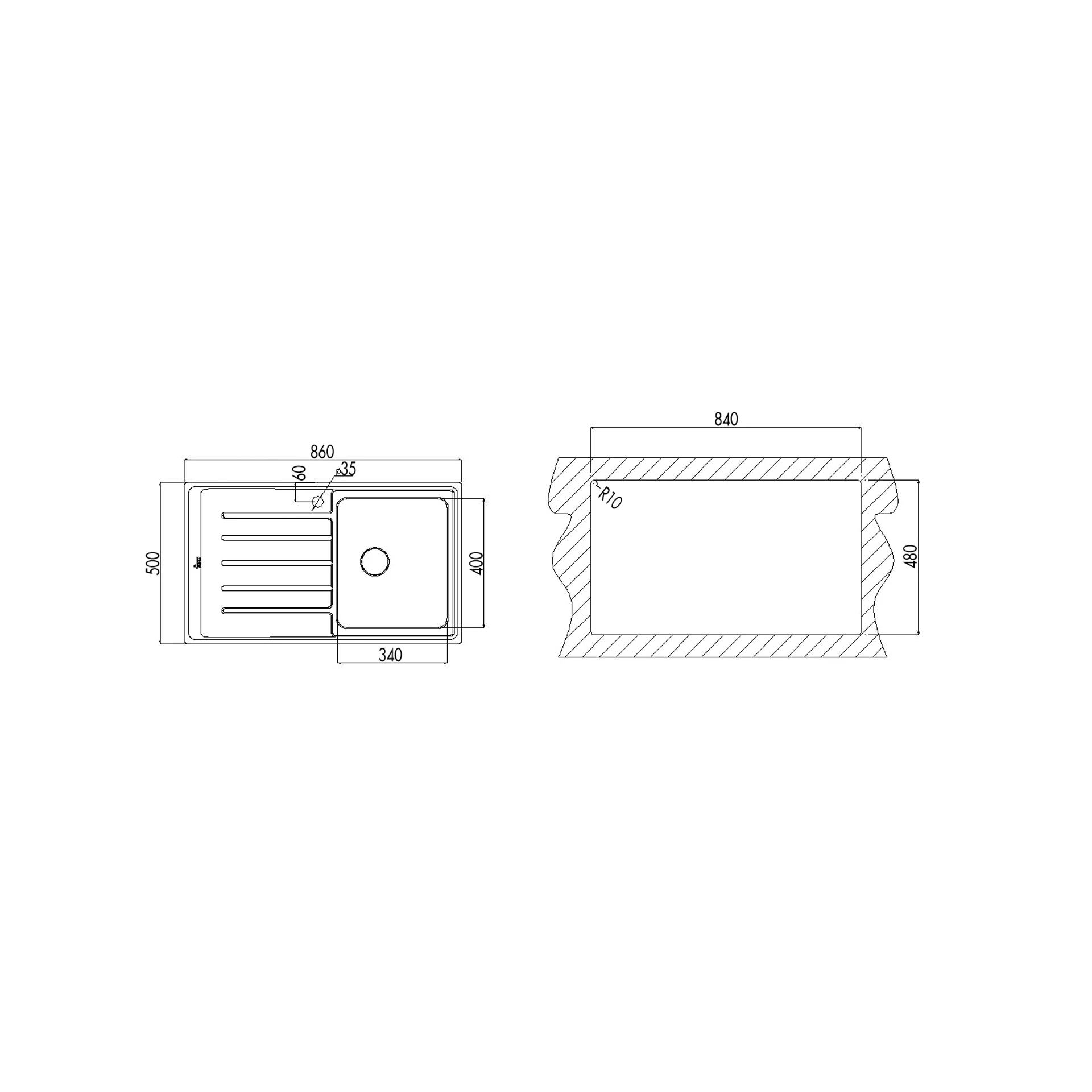 40108702-Teka VITAE 45 B 1B 1D Mikroketen Sağ Çelik Eviye