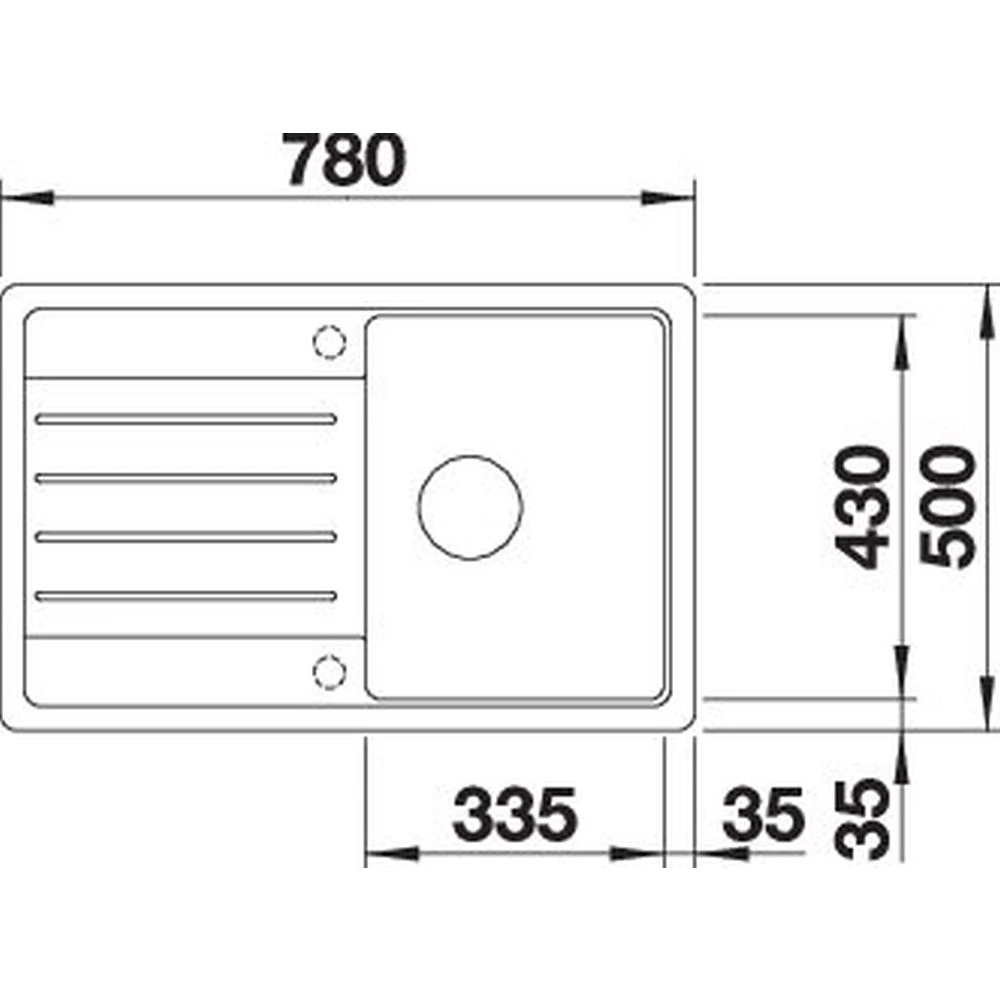527268-Blanco Legra 45 S Volcano Gri Tezgah Üstü Granit Eviye