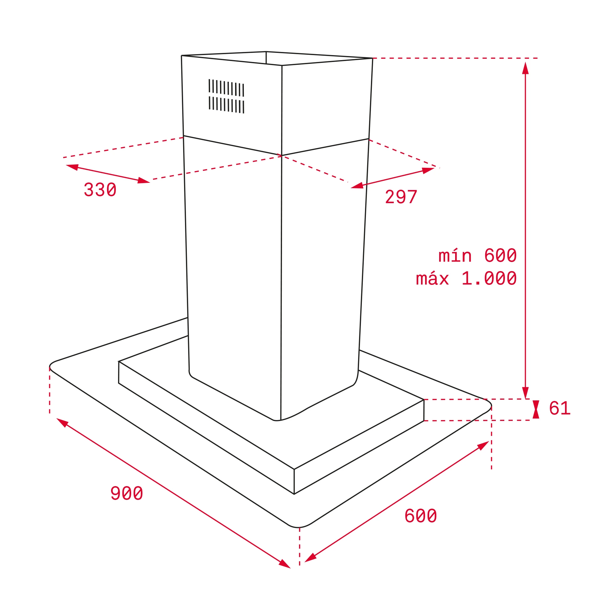 40485150-Teka DG3 985 90 Ada Tipi Davlumbaz