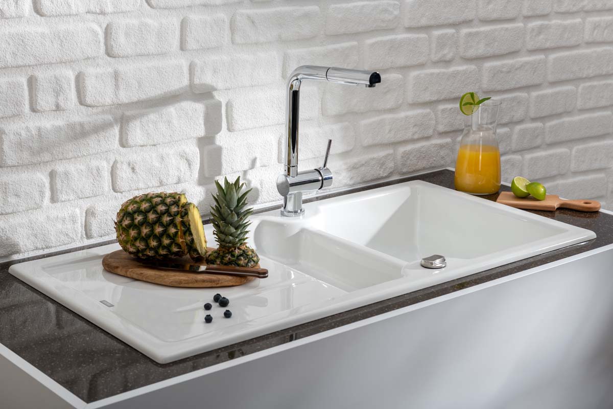 324162-Nuevo Sonas 6 S Çift Yönlü Siyah Seramik Eviye