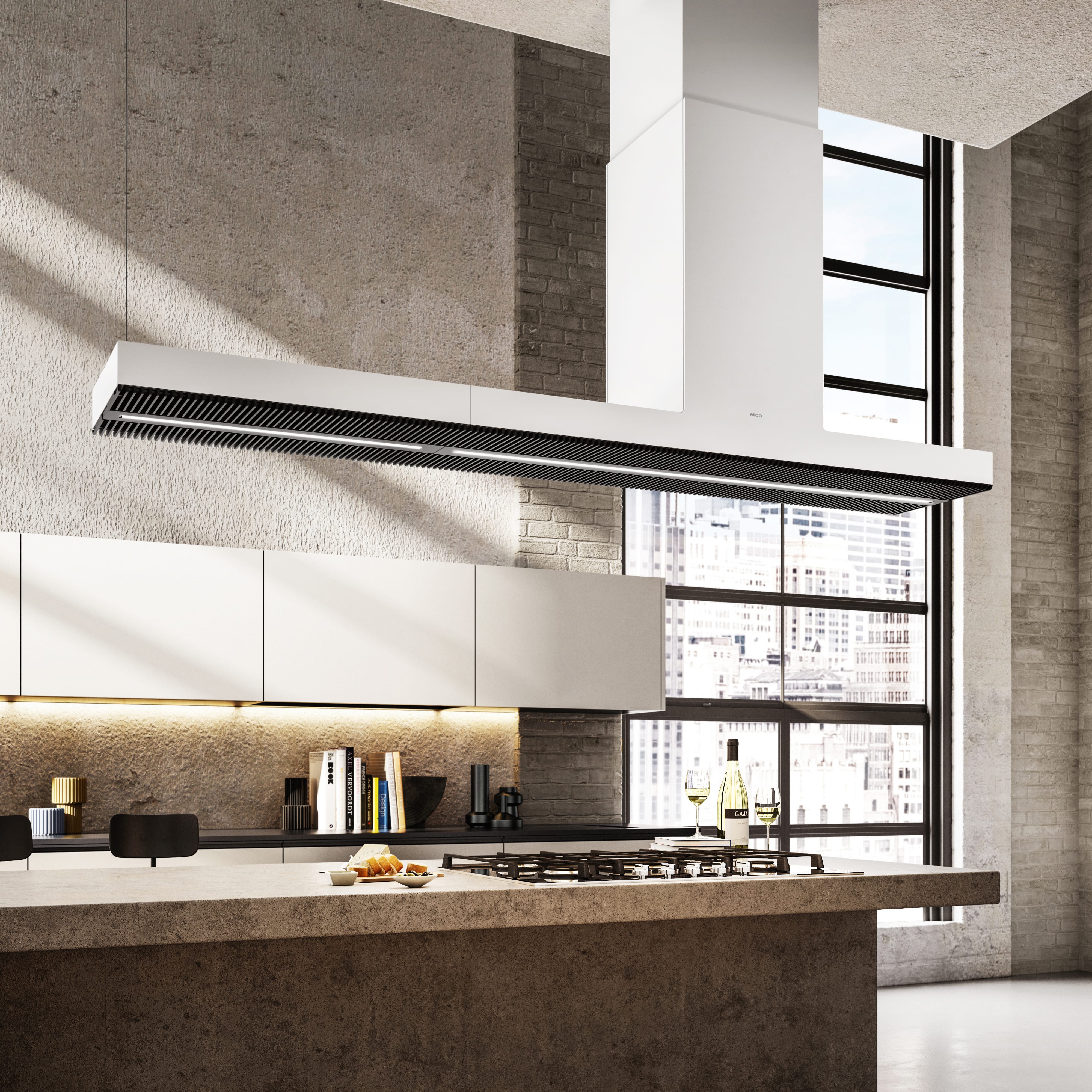 PRF0146291-Elica Ada Tipi Davlumbaz Haıku Island Wh/A/180 Cm Beyaz