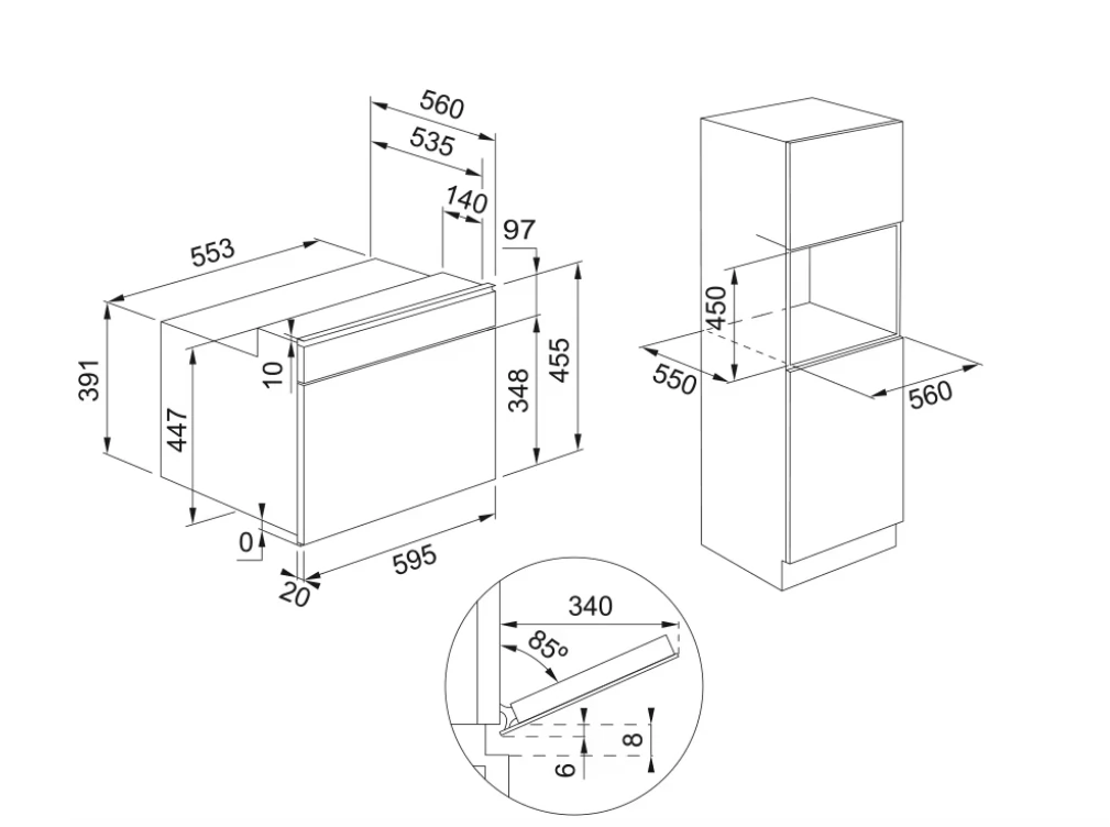 131.0606.104-Franke Fma 45 Mw Xs 45 Cm Siyah/inox Mikrodalga