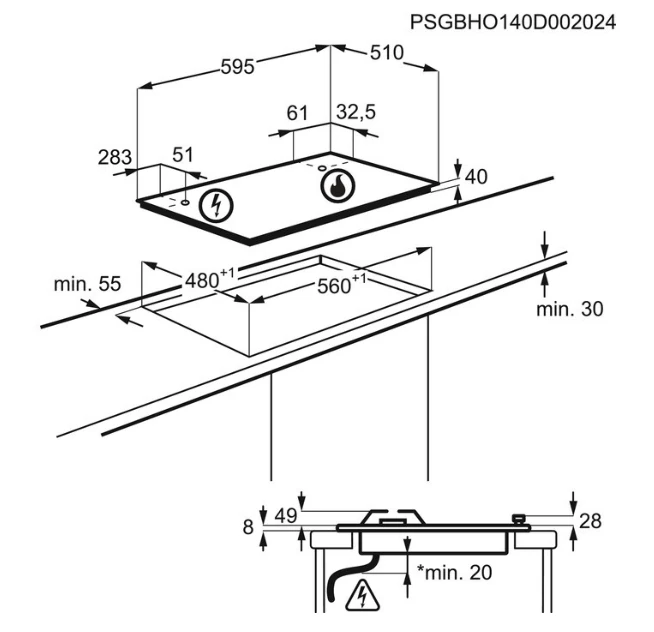 Electrolux-EGH6343RON Rustik Krem Gazlı Ocak