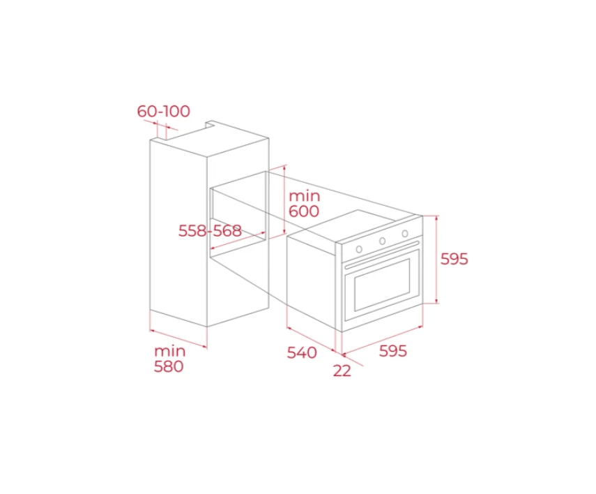 111020074-Teka HAK 625 ST BörekŞefim Gri Ankastre Fırın