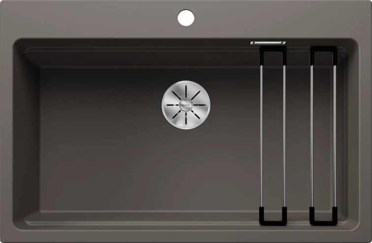 527262-Blanco Etagon 8 Tezgah Üstü Volcano Gri Granit Eviye