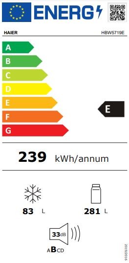 34901386-Haier HBW5719E 364 Lt Kombi Tipi Ankastre Buzdolabı