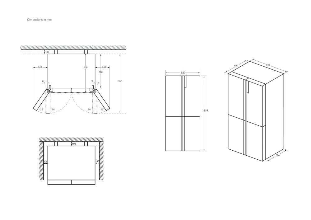34005265-Haier HCR3818ENMM 4 Kapılı 460 Litre Solo Buzdolabı