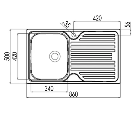40109053-Teka PRINCESS 50 1B 1D Mikroketen Sağ Çelik Eviye