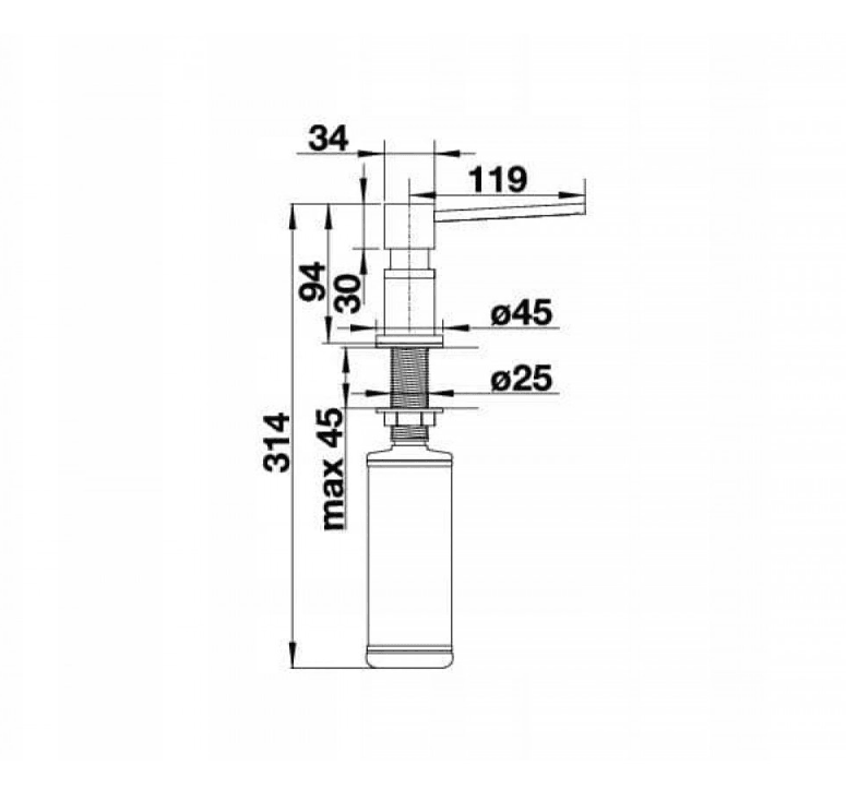 526955-Blanco Lato Soft Beyaz/Krom Sıvı Sabunluk