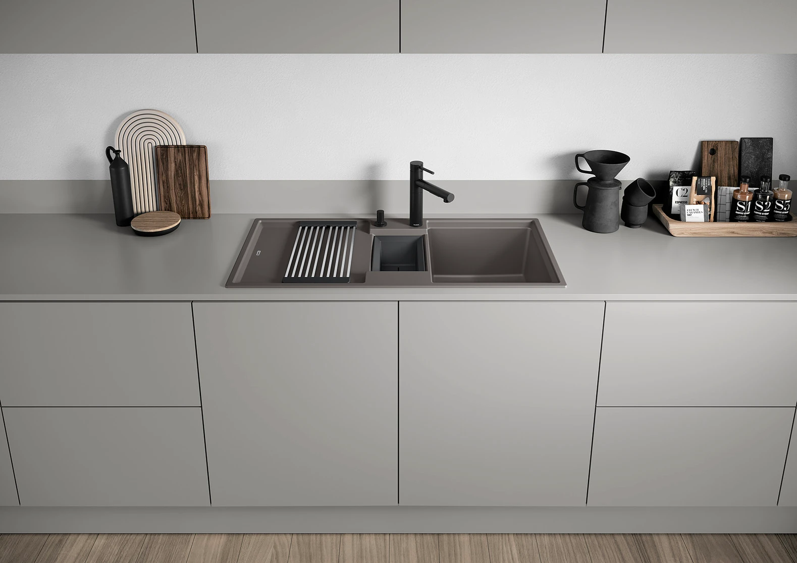 527608-Blanco Adıra 6 S Kahve Granit Eviye