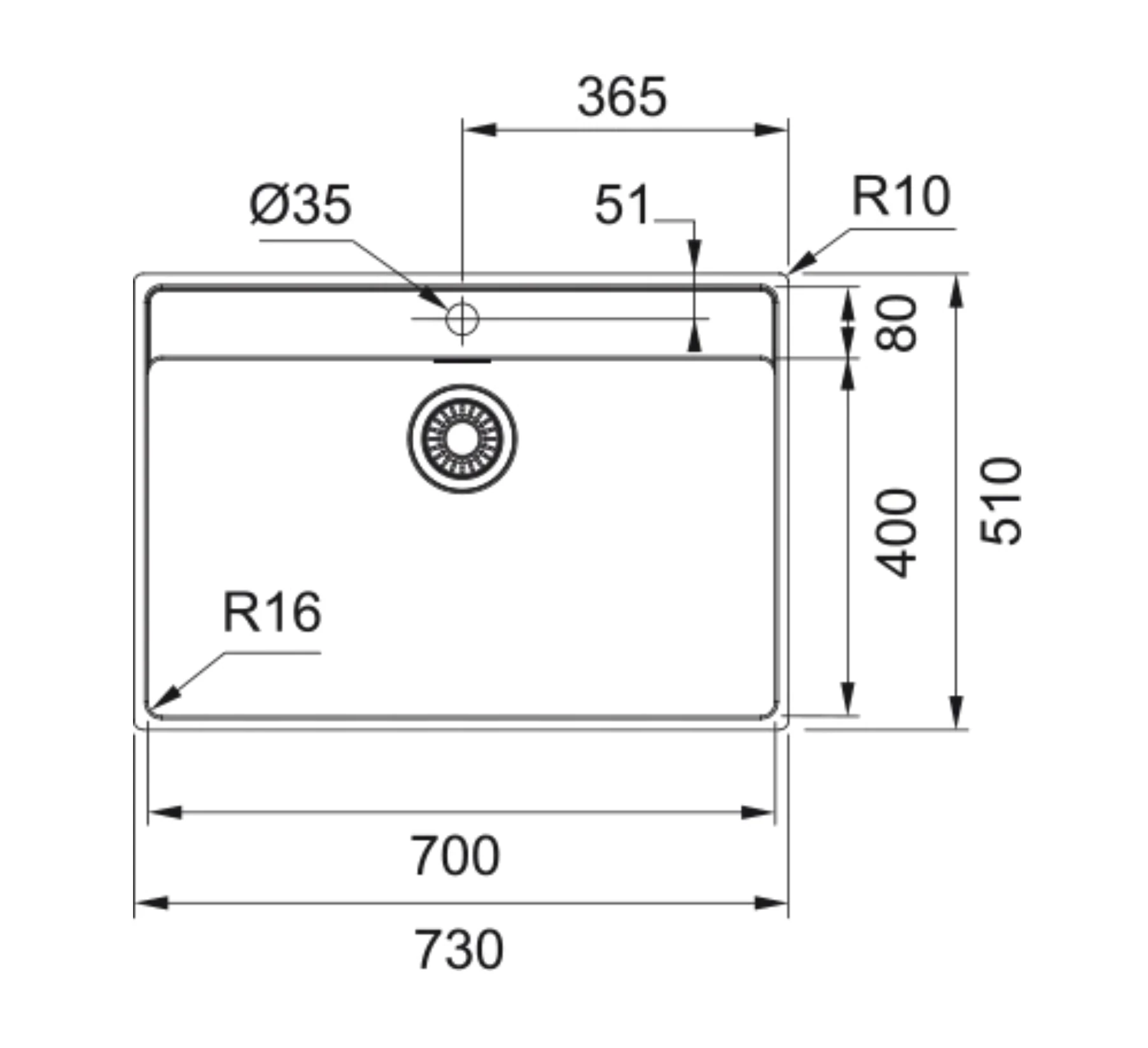 127.0655.171-Franke Mrx 210-70 Çelik Eviye