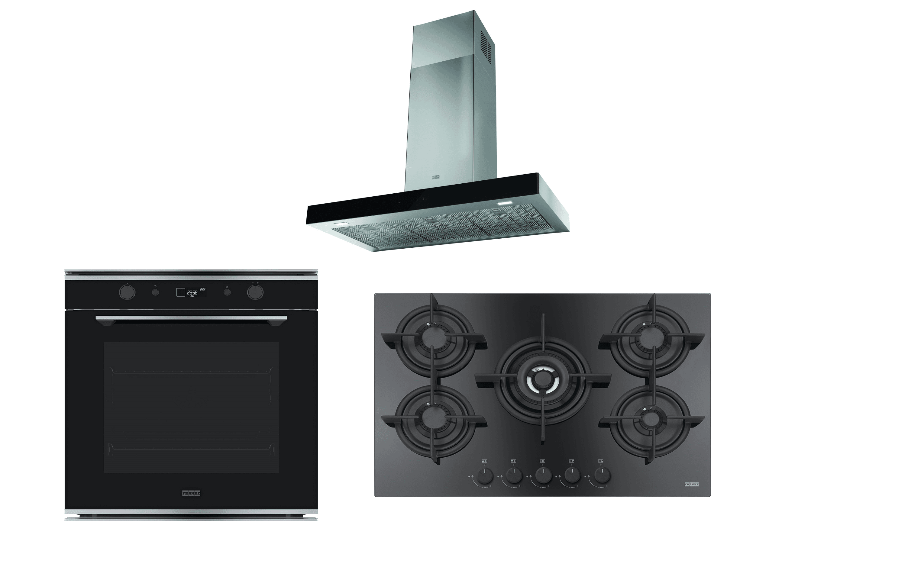 Franke Mythos Pyrolytic Inox Black 3'Lü Ankastre Seti