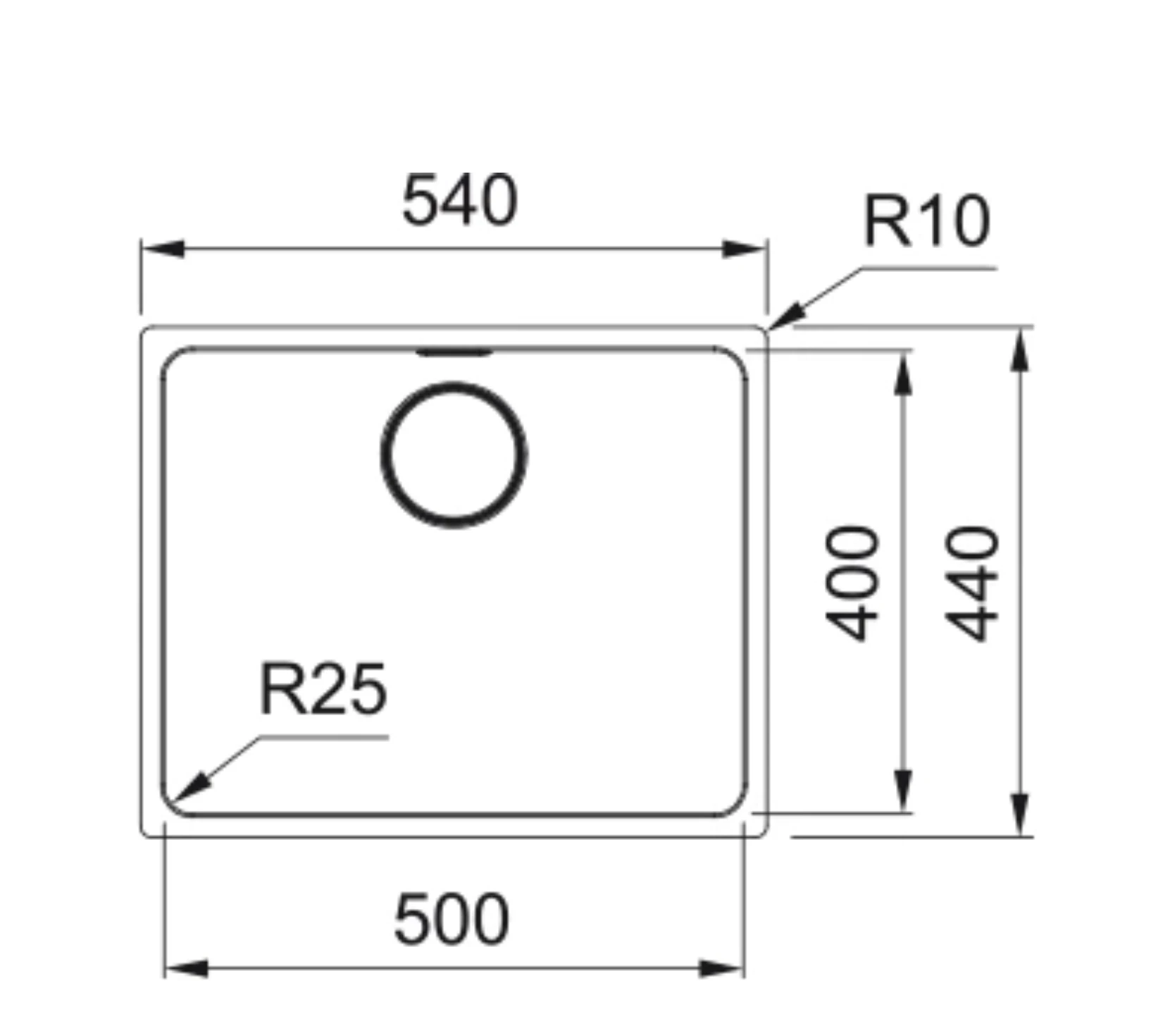 122.0654.857-Franke Mythos MYX 110-50 Çelik Eviye