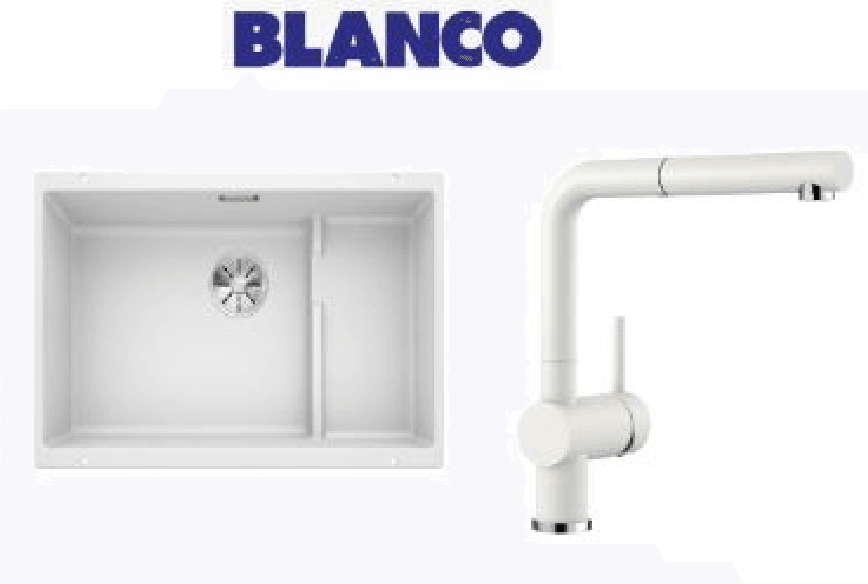 Blanco Sublıne 700-U Eviye + Lınus-S Beyaz Armatür Set