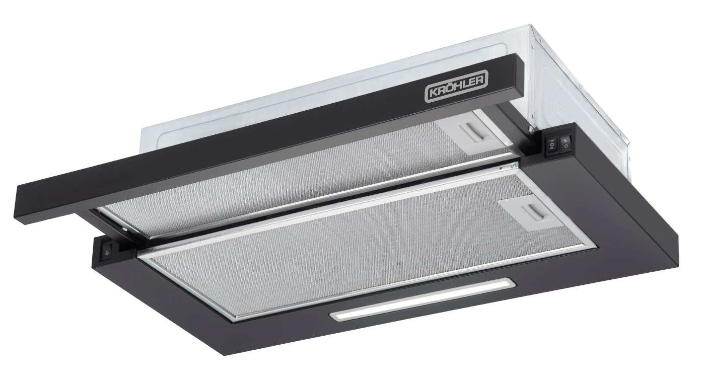 AS 1320 B60-Krohler Siyah Sürgülü Aspiratör