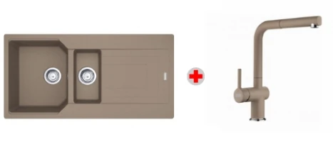 FRANKE URBAN UBG 651-100 OYSTER EVİYE + ACTİVE PLUS DOCCIA OYSTER ARMATÜR KAMPANYASI