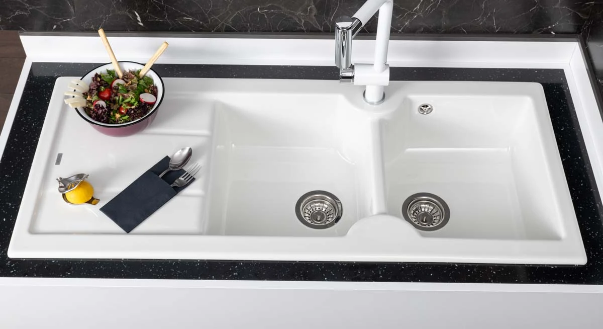 344160-Nuevo Sonas 8 S Sağ Damlalıklı Alu Gri Seramik Eviye