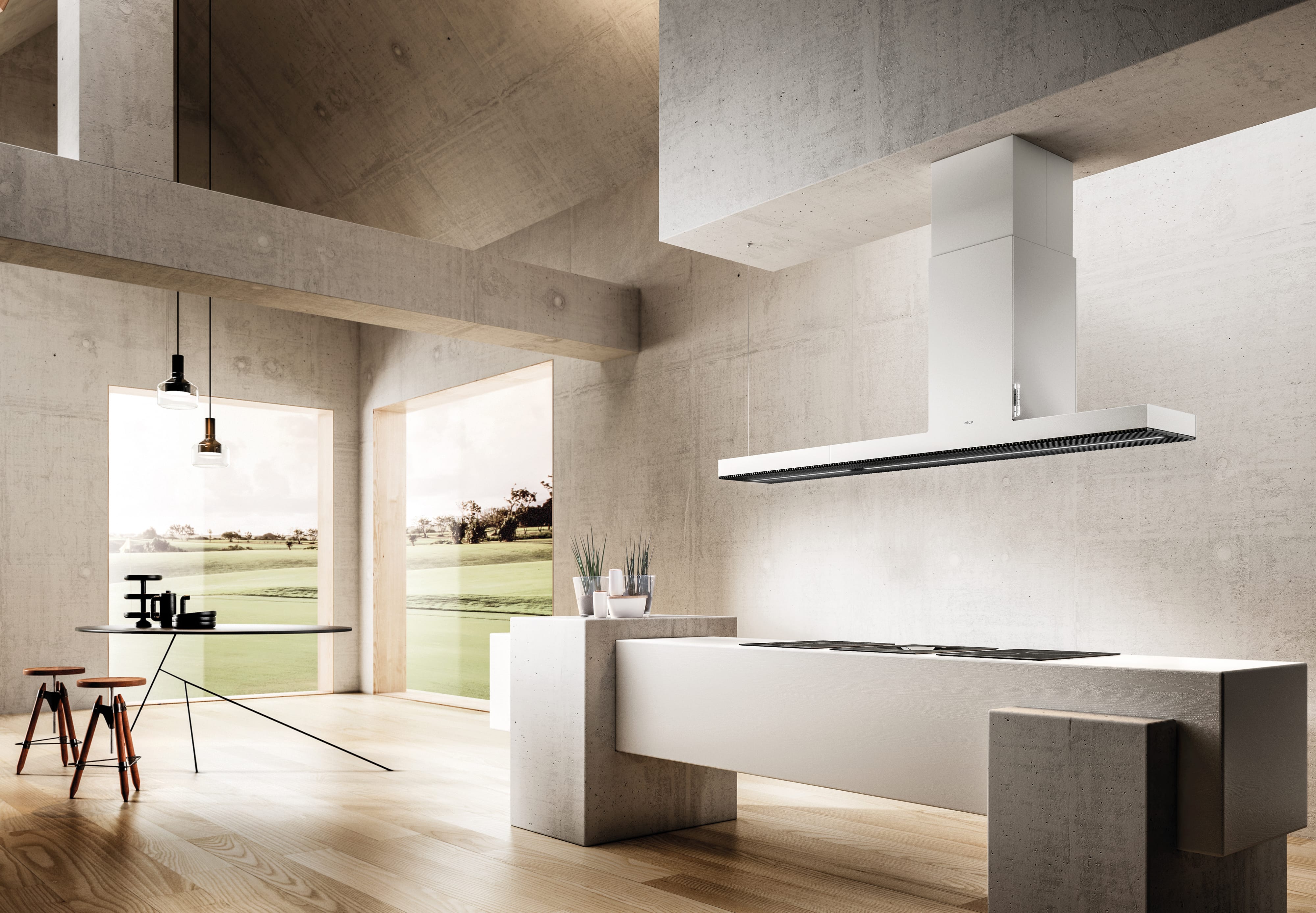 PRF0146291-Elica Ada Tipi Davlumbaz Haıku Island Wh/A/180 Cm Beyaz