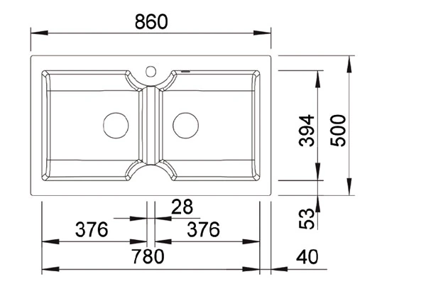 324159-Nuevo Sonas 9 Çift Hazneli Siyah Seramik Eviye