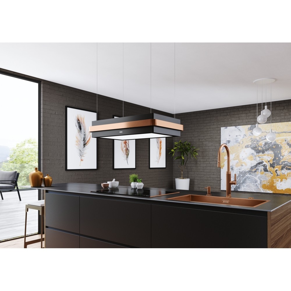 345.0726.997-Franke Mythos Masterpiece FMYS BK/CP F80 KL Matt Black+Copper Ada Davlumbaz